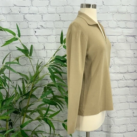 🎉Charter Club Tan Long Sleeve Collared Top🎉 - Picture 2 of 5